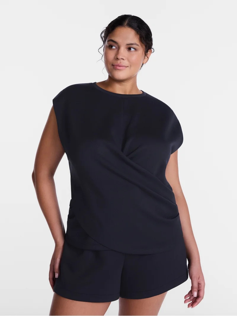 Avia Women's ScubaKnit Sleeveless Wrap Top, Sizes XS-XXXL | Walmart (US)