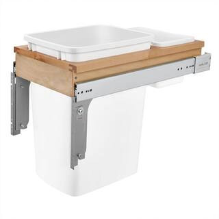 Rev-A-Shelf White Single Pull Out Top Mount Trash Can 35 qt. 4WCTM-12DM1 - The Home Depot | The Home Depot