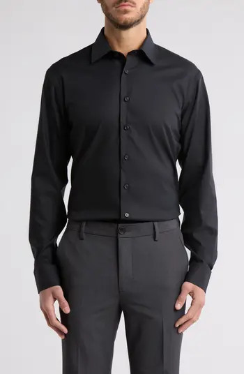Nordstrom Trim Fit Solid Premium Performance Dress Shirt | Nordstrom | Nordstrom