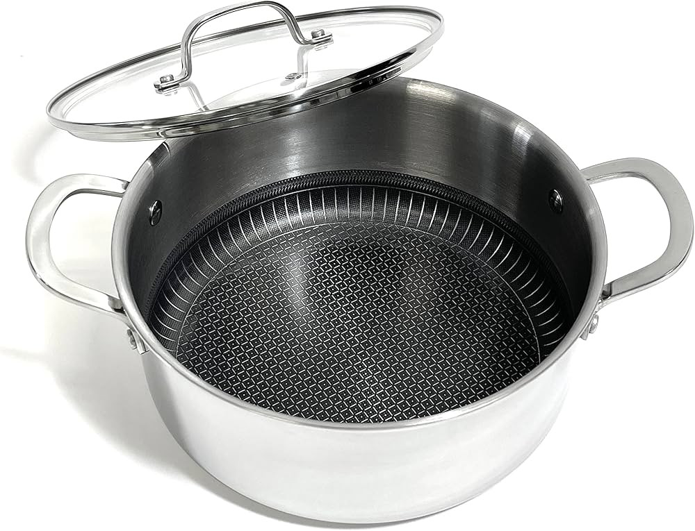 Lexi Home Tri-ply 4.8 Qt. Stainless Steel Casserole Pot with Glass Lid | Amazon (US)