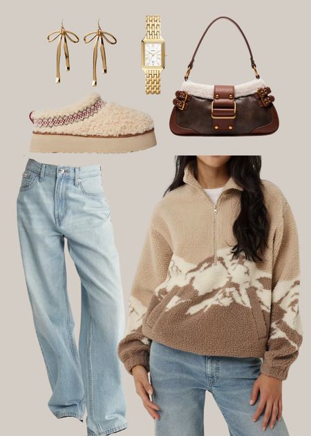 cozy cool girl outfit 

mountain aesthetic, fall, winter, casual outfit inspo, comfy, Sherpa, fleece, baggy dad jeans, ugg tazz, bow

#LTKHoliday #LTKstyletip #LTKSeasonal
