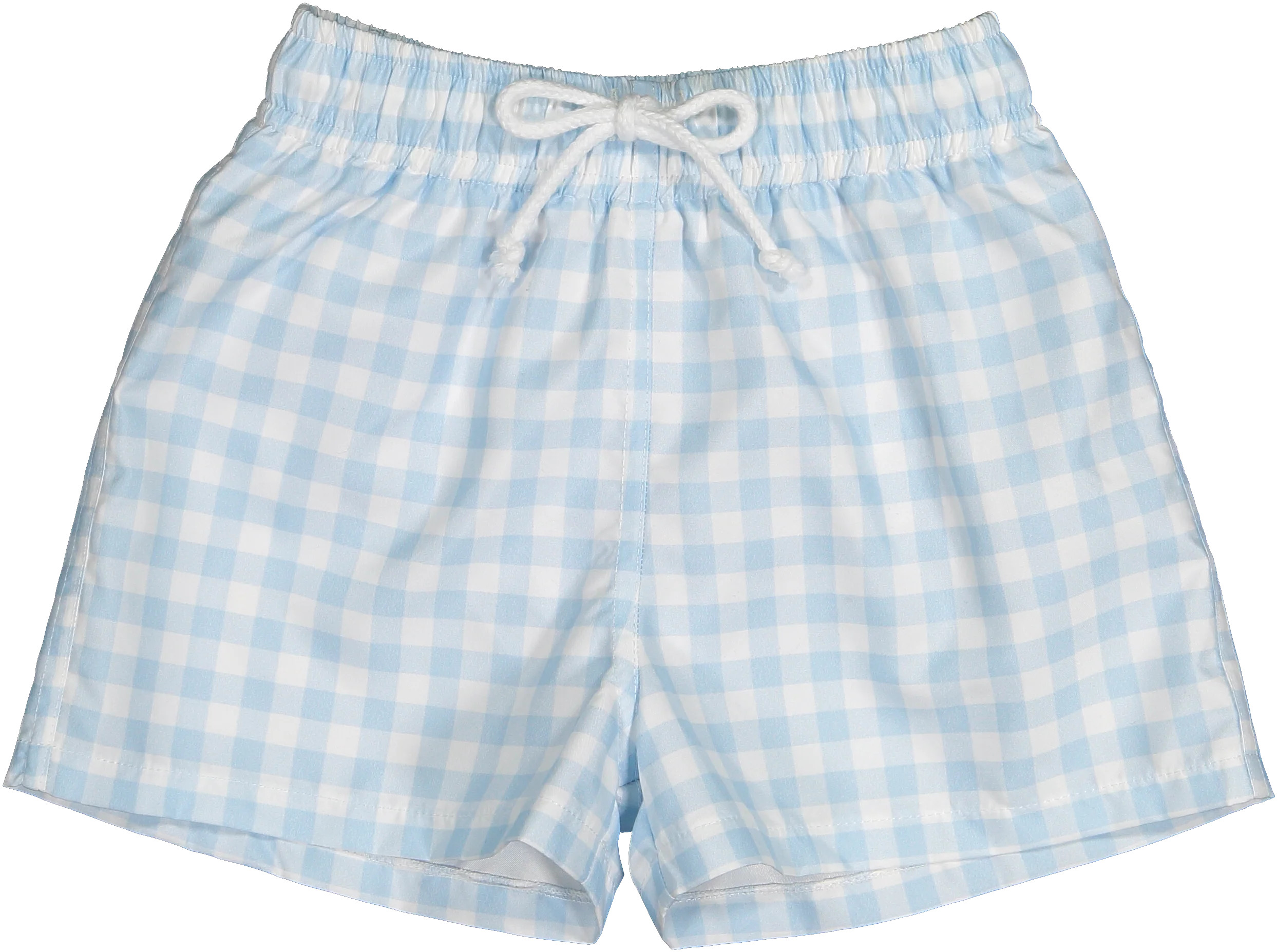 Sal & Pimenta Blue Gingham Swim Trunks | JoJo Mommy