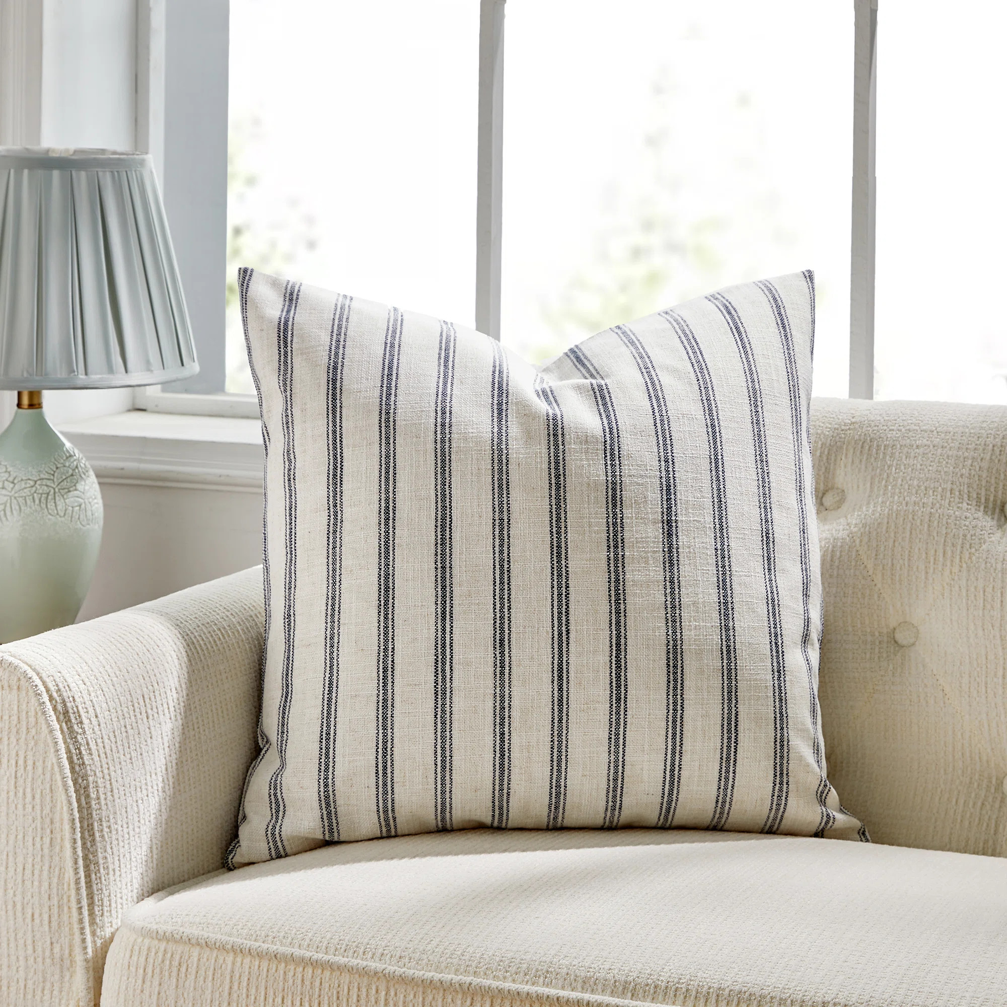 French Stripe Striped Linen Reversible Pillow Cover | Wayfair North America