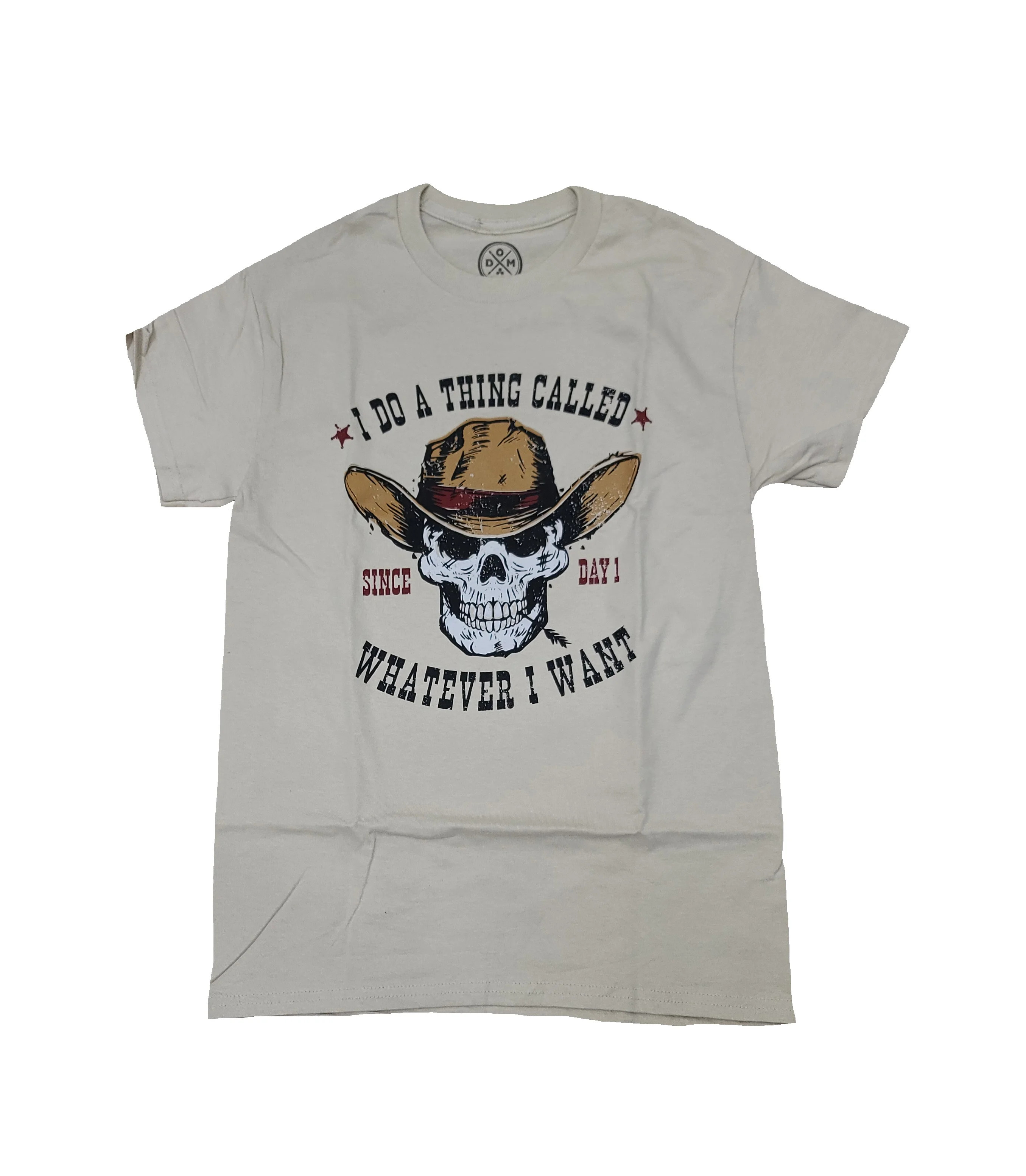 Men's Cowboy Skull I Do a Thing Called Whatever I Want Beige Graphic T-Shirt - Medium - Walmart.c... | Walmart (US)