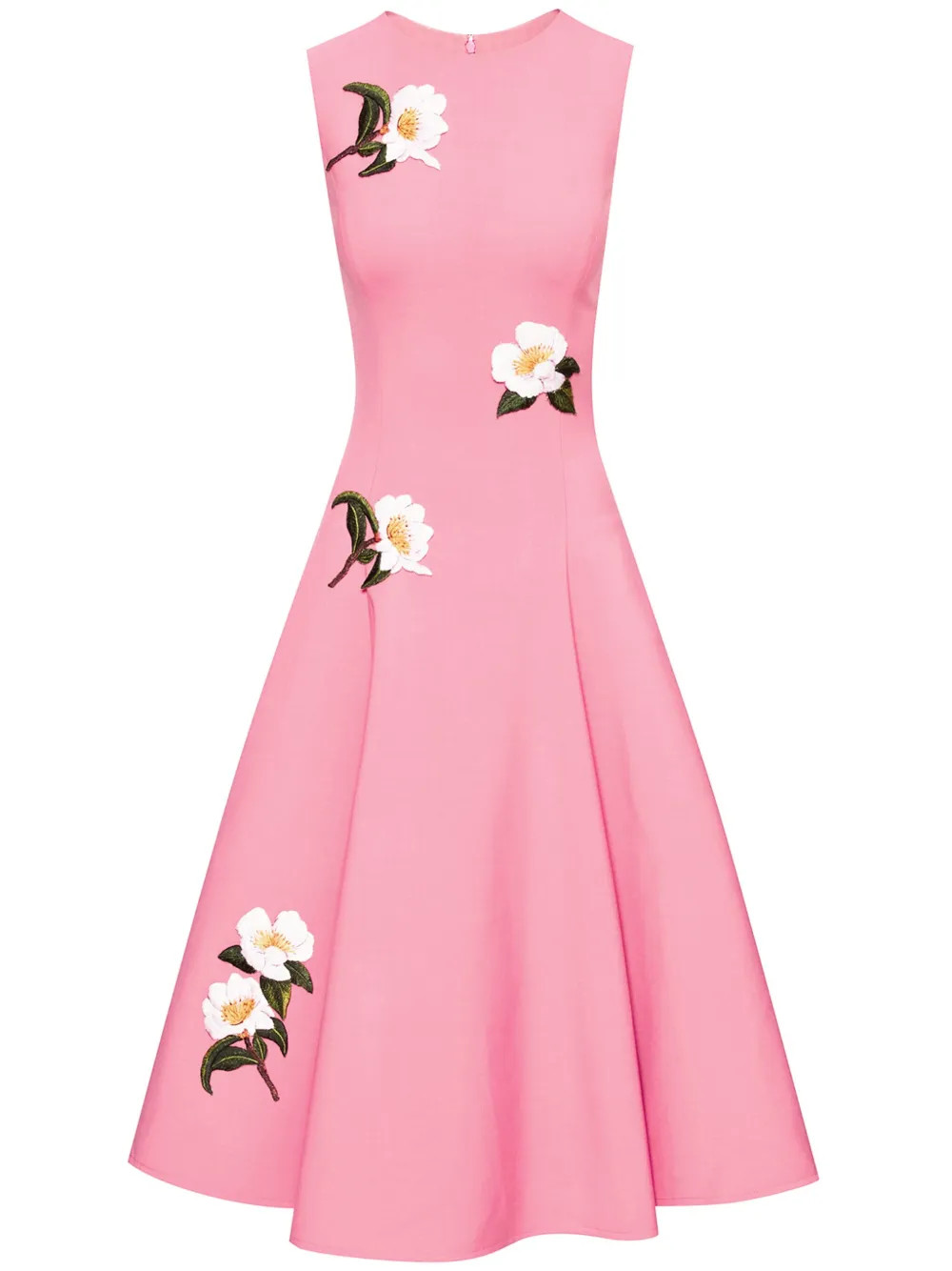 Oscar De La Renta Abito Camellia Midi - Farfetch | Farfetch Global