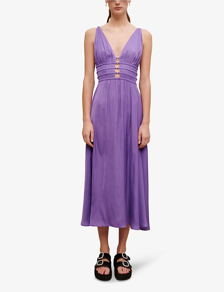 Plunge-neck cut-out woven dress | Selfridges