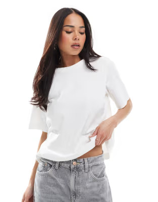 Weekday Essence standard t-shirt in white | ASOS (Global)