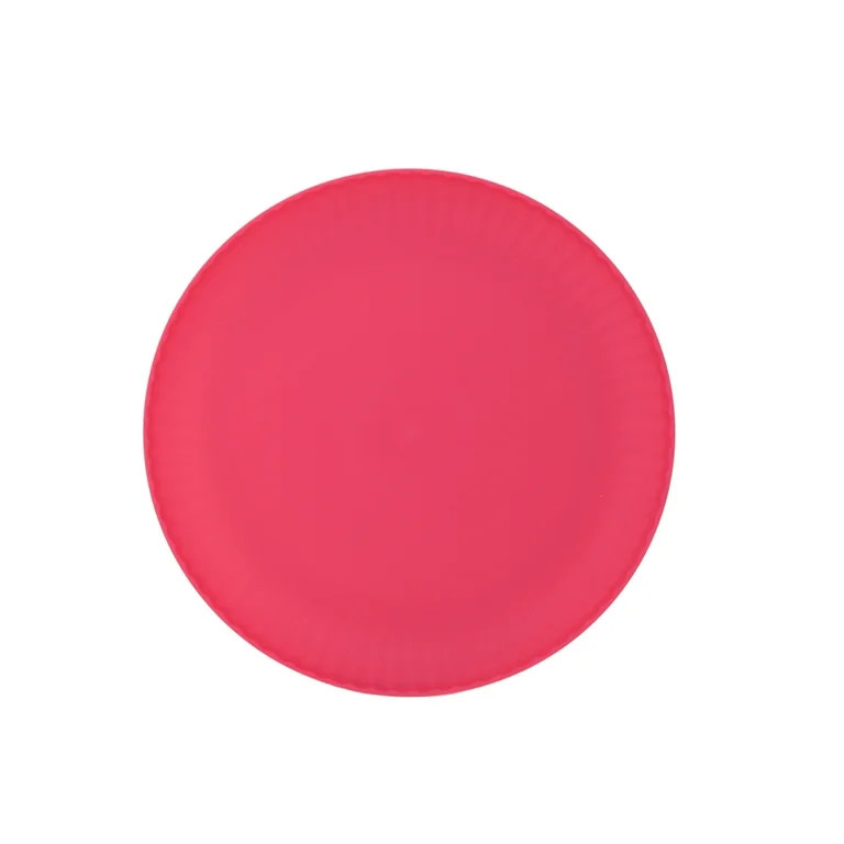 Mainstays - Fuchsia Pink Round Plastic Plate, Ribbed, 10.5 inch | Walmart (US)