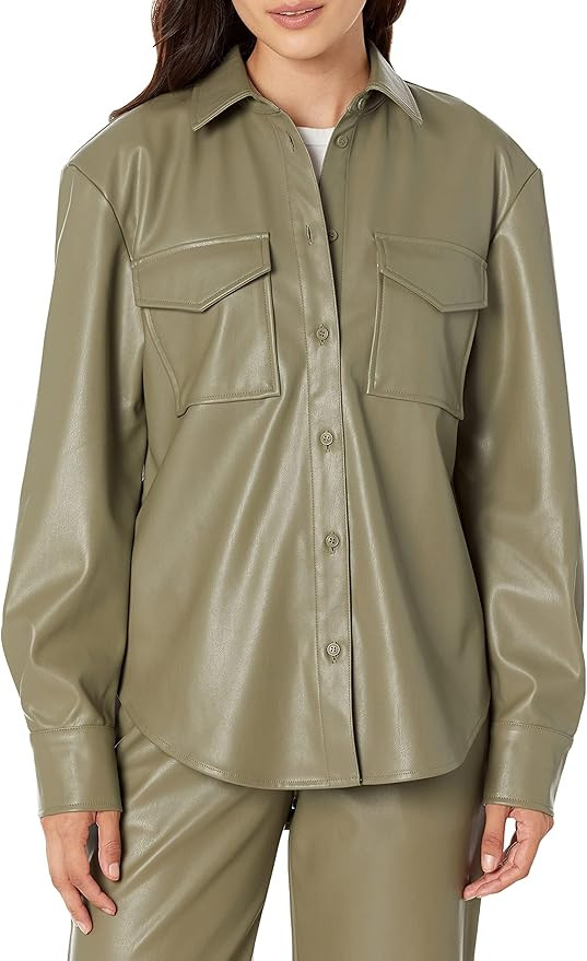 The Drop Women's @Lisadnyc Vegan Leather Long Shirt Jacket | Amazon (US)