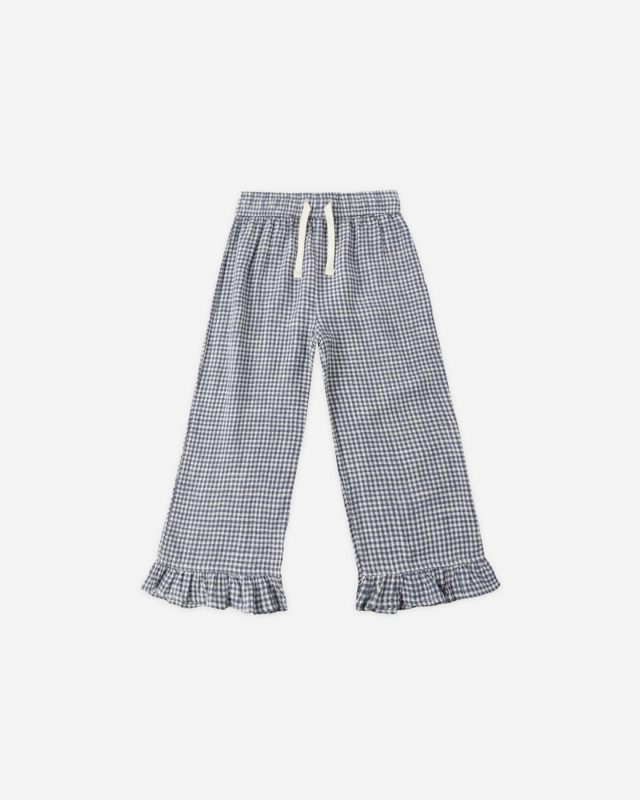 Wide Leg Pant Marine Gingham | Rylee + Cru