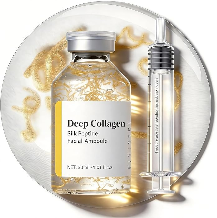 Deep Collagen Silk Peptide Intensive Ampoule,Silk Peptide Intensive Lifting Ampoule,Anti-Aging Hydrating Serum for Face with Collagen & Multi Peptides, Hyaluronic Acid Serum for All Skin Types | Amazon (US)