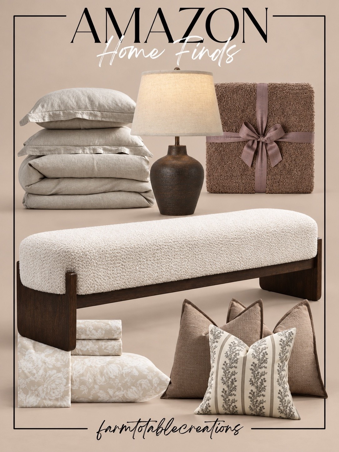 Amazon Cozy Bedroom Refresh 🤎

Create a warm, inviting bedroom with these cozy Amazon home finds. Soft neutral bedding, plush towels, a textured bench, warm brown pillows, a classic table lamp, and subtle floral patterns make this collection feel elevated, comfortable, and timeless.

I love how the creamy neutrals are grounded with chocolate and taupe tones—an easy combination for giving your bedroom that layered, designer-inspired look without a complete makeover.

Follow @farmtotablecreations on Instagram for more cozy home finds and trending decor.

#LTKHome #AmazonHome #AmazonFinds #AmazonDecor #BedroomDecor #BedroomRefresh #CozyBedroom #NeutralHome #CozyHome #DesignerInspired #WarmNeutrals #AmazonMustHaves #LTKFinds

#LTKHome #LTKSaleAlert