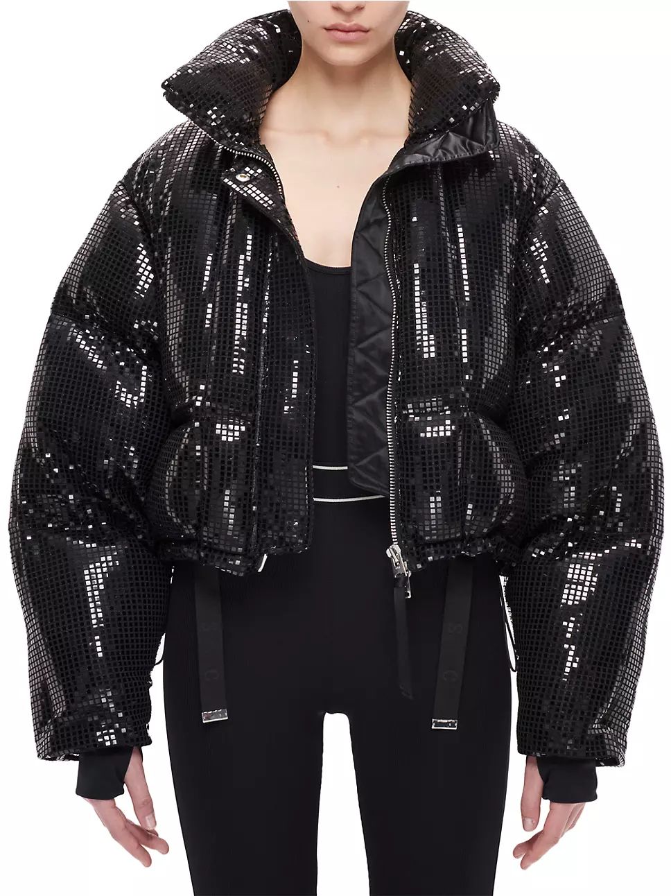 Disco Sequined Cropped Puffer Jacket | Saks Fifth Avenue