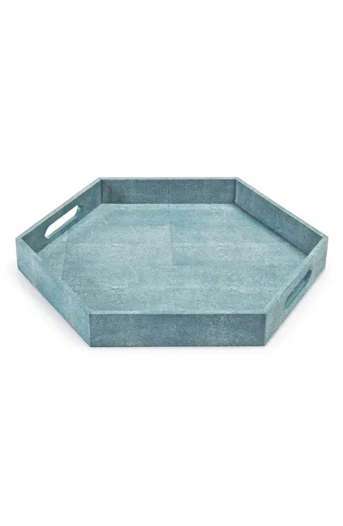 Regina Andrew Shagreen Hex Tray in Blue at Nordstrom | Nordstrom