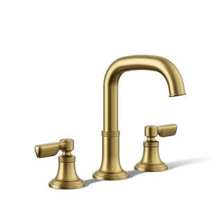 Paces 8 in. Widespread Double Handle Bathroom Faucet with Lever Handles in Vibrant Brushed Modern... | The Home Depot