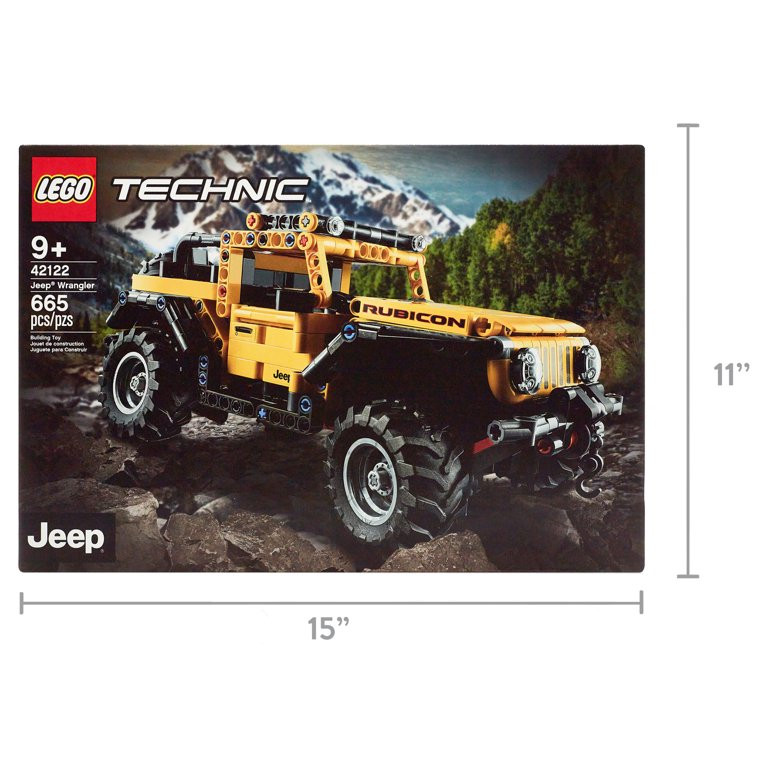LEGO Technic Jeep Wrangler 4x4 Toy Car Model Building Kit, All Terrain Yellow SUV | Walmart (US)