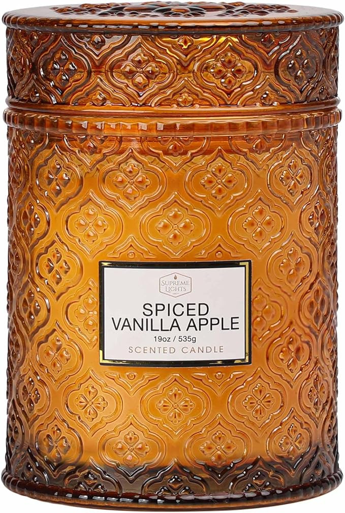 Fall Candle, Apple Vanilla Scent Candles, 19oz Large Candle, Fall Scented Candles Gifts for Women... | Amazon (US)