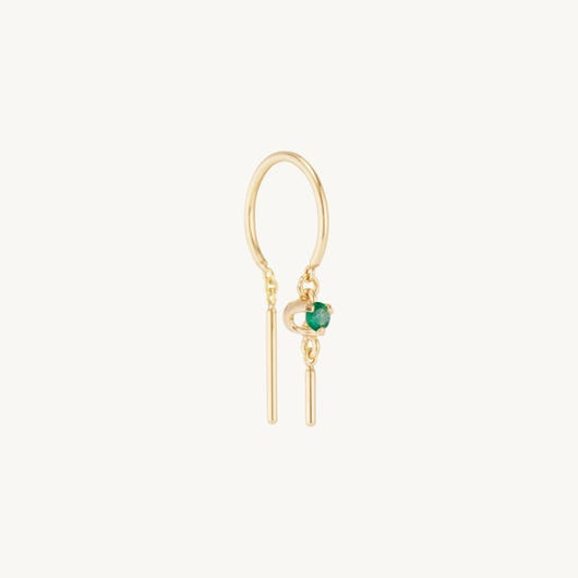 Baby Chime Earring, Emerald (single) | Catbird