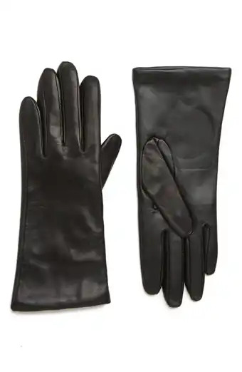 Cashmere Cuff Leather Gloves | Nordstrom