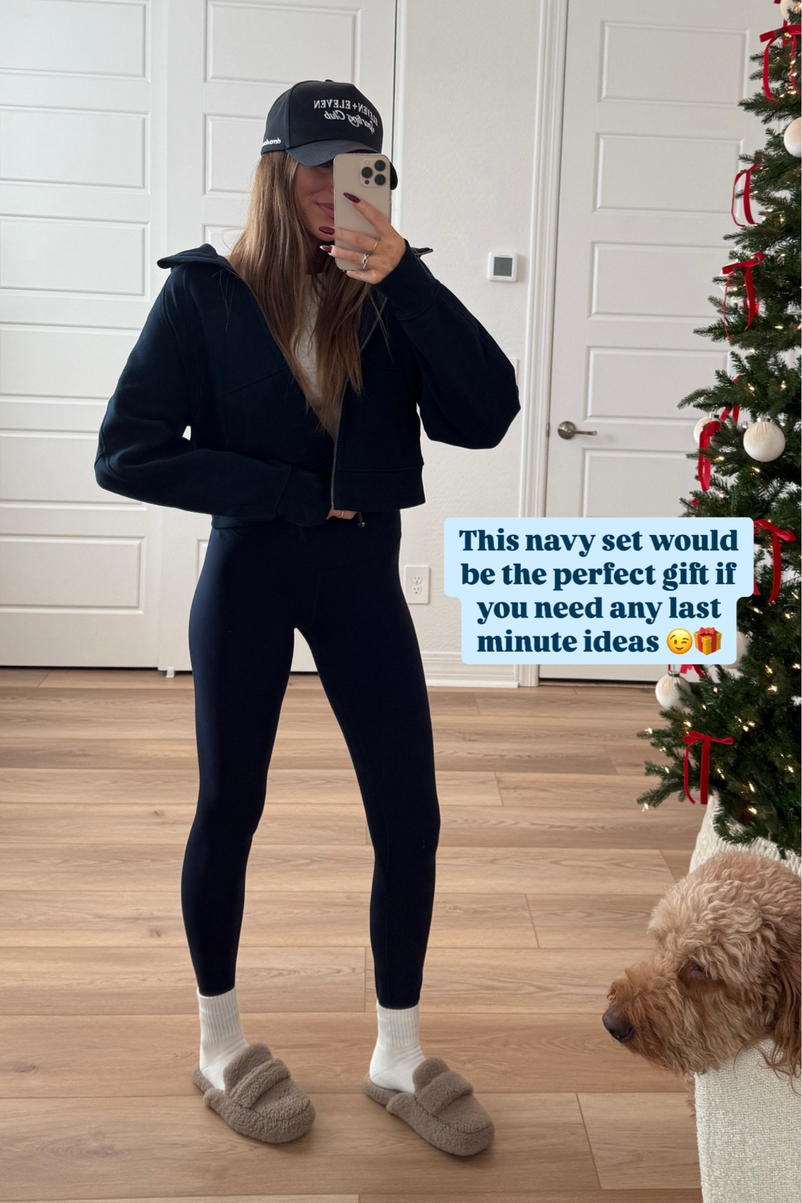 Last minute gift idea!!! The perfect navy set!! I wear a 4 in the leggings and XS/S in the jacket 

#LTKHoliday #LTKSeasonal #LTKGiftGuide
