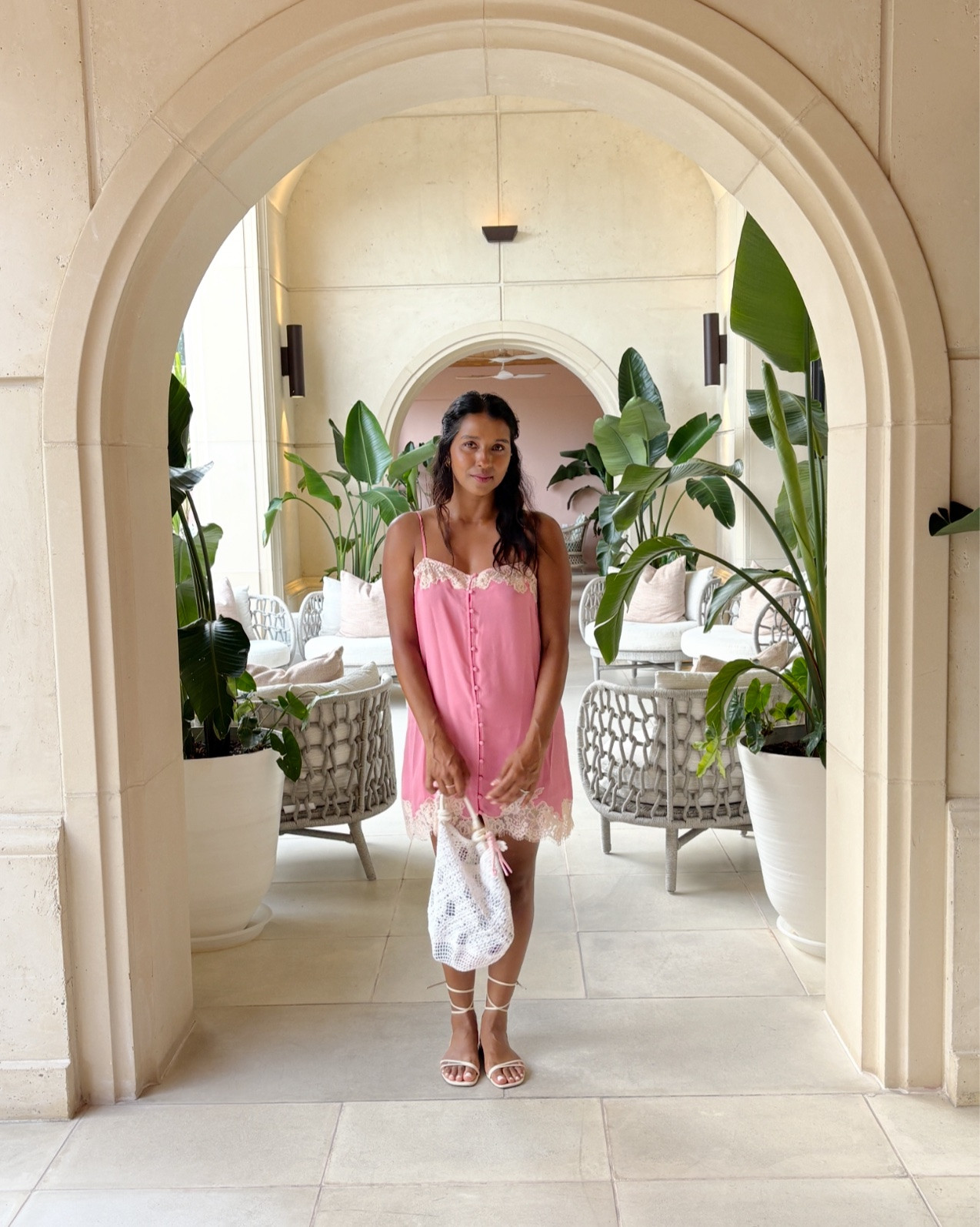 A pretty in pink moment for a late night dinner on vacation

#LTKgrwm #LTKootd #LTKTravel