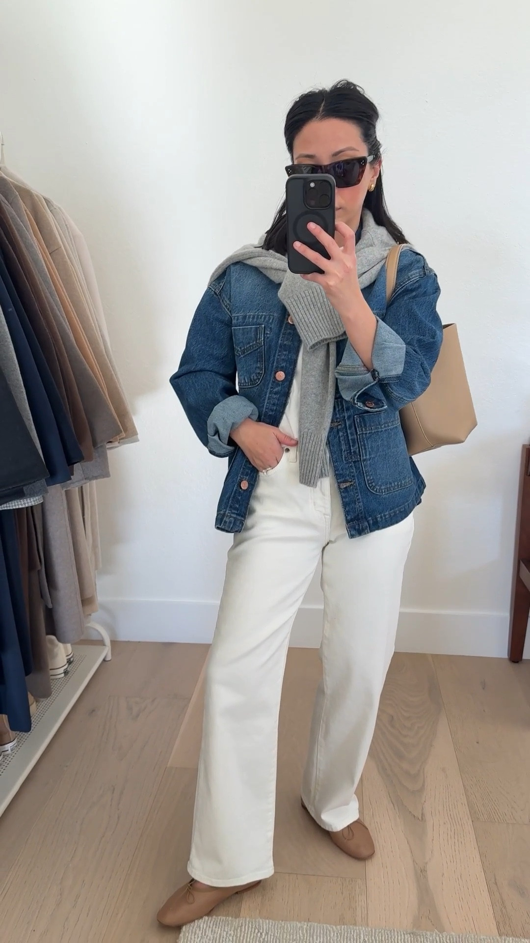 40yr old mom of 2 daily outfit: Petite-Friendly Straight Leg White Jeans. These are great straight opton. The legs on these don't taper. Not see through. Some stretch. 

Doen Chore jacket small - old
Madewell tee xs
Nordstrom jeans 25
Loeffler Randall ballet flats 5
Mansur Gavriel flats 35
The Row tote small
Celine sunglasses
Everlane cashmere sweater xs

Spring outfits, spring style, white jeans, petite style 



#LTKPetite #LTKootd #LTKSeasonal