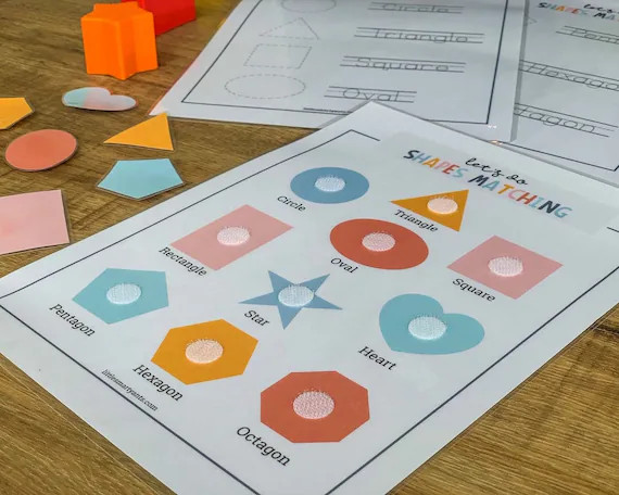 Shapes Printable Learning Shapes Shape Matching Homeschool - Etsy | Etsy (US)