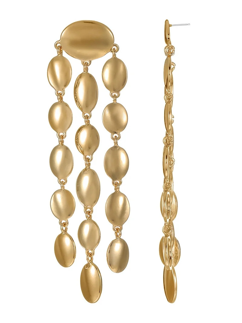 Time and Tru Goldtone Beaded Drop Earrings, 1 Pair | Walmart (US)