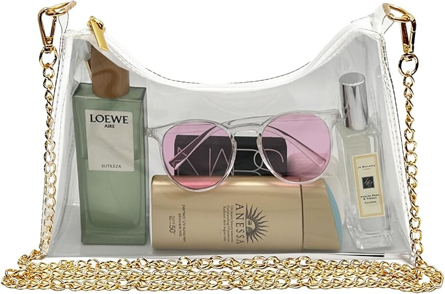 Lackycc Clear Crossbody Bag Shoulder Handbag,Clear Purses for Women Small Clear Purse Bag Stadium... | Amazon (US)