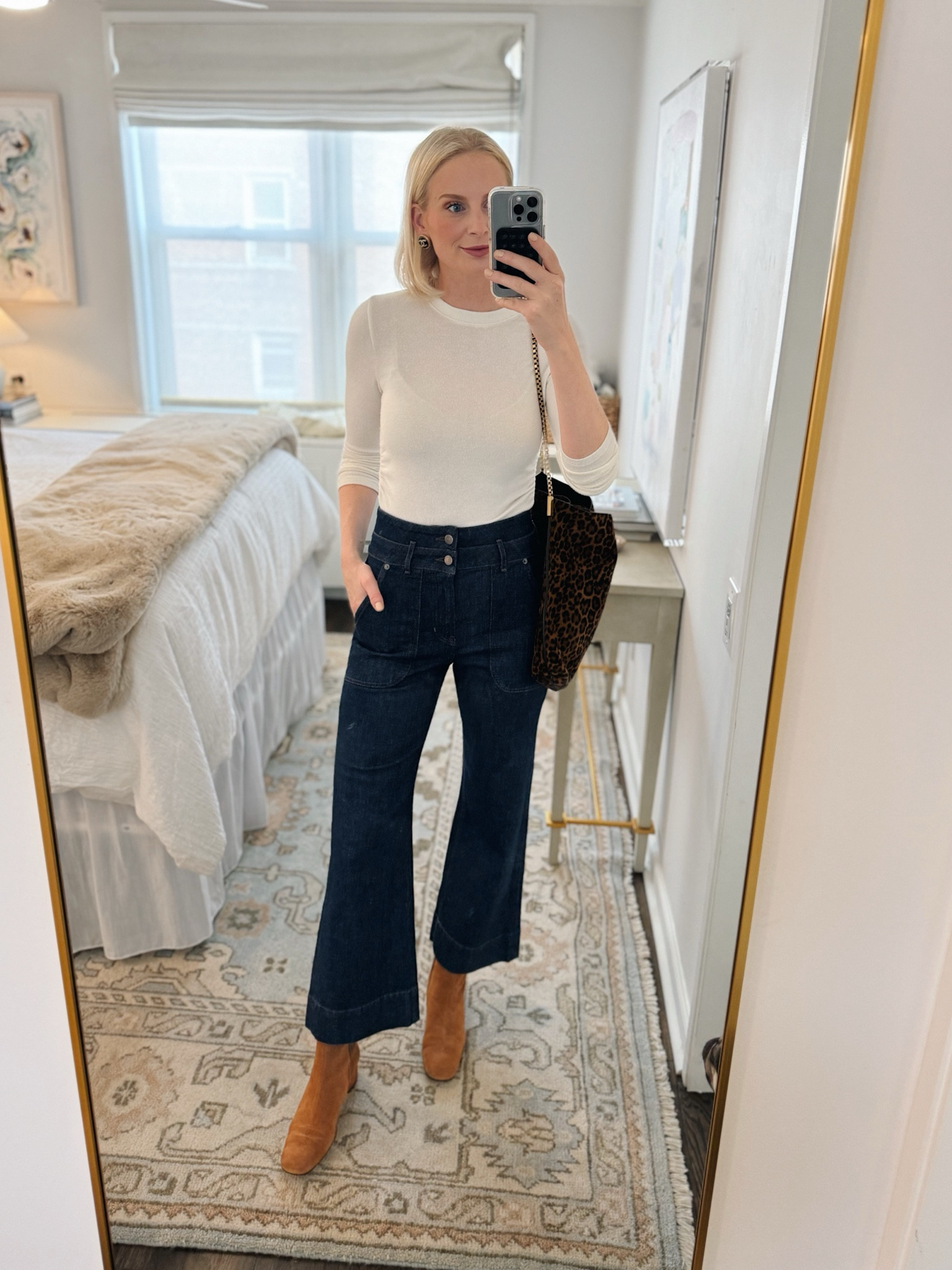 Wearing this to an event in a couple hours! My top and jeans are on sale, and you can get up to 25% off my boots with code STYLE at checkout 🍁🍂 Took my usual size in all three things. 

#LTKStyleTip #LTKShoeCrush #LTKFindsUnder50