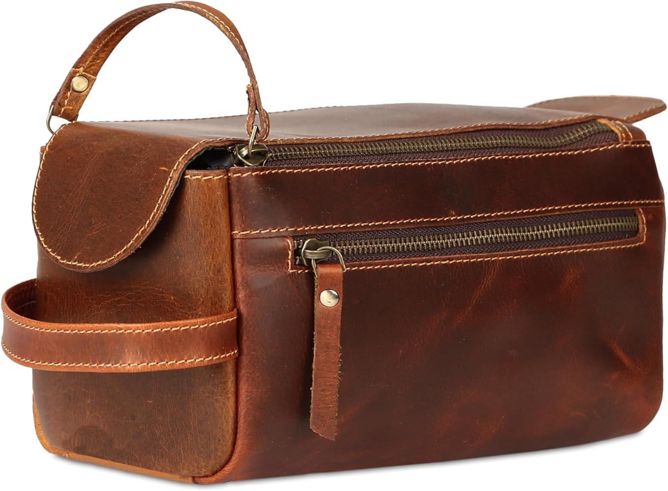 KOMALC Premium Buffalo Leather Unisex Toiletry Bag Travel Dopp Kit Shaving kit | Amazon (CA)