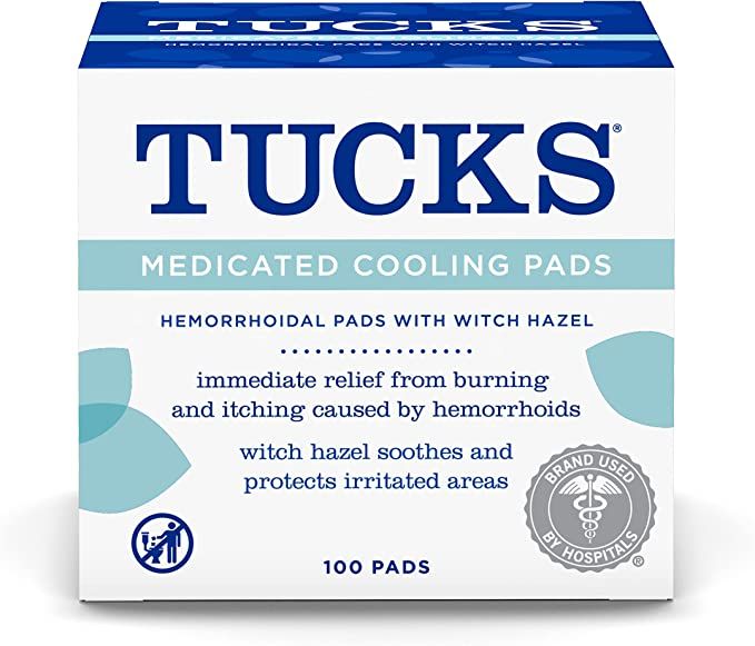 TUCKS Medicated Cooling Pads, 100 Count – Hemorrhoid Pads with Witch Hazel, Cleanses Sensitive ... | Amazon (US)