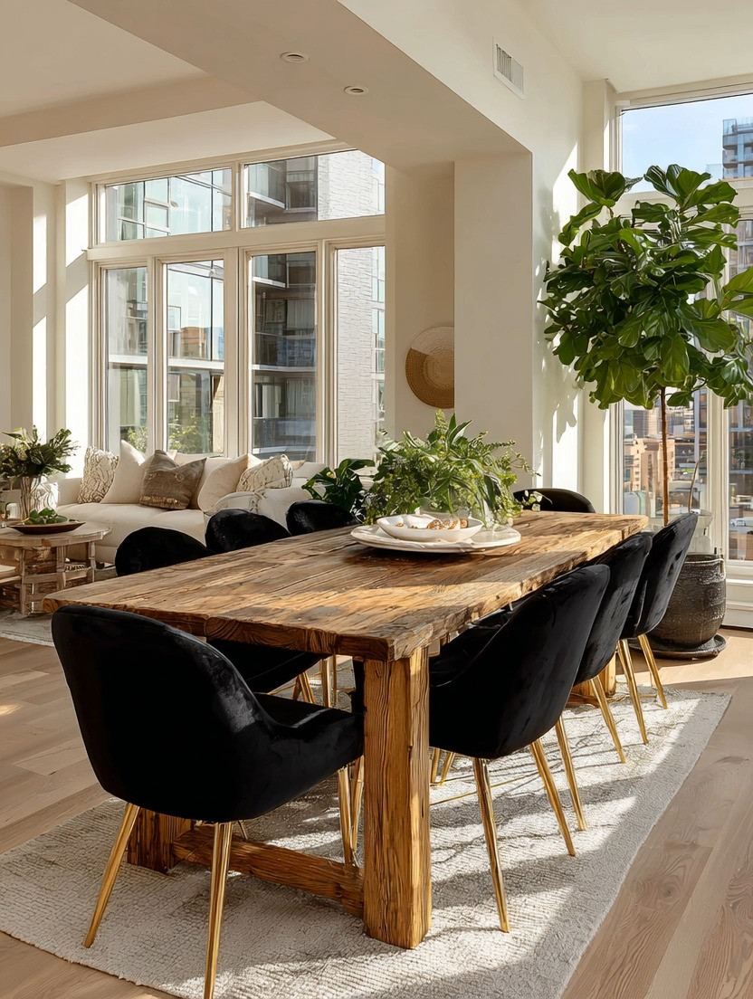 Natural wood. Black velvet. Gold accents.
Some combinations don’t need explaining — they just work.

But here’s why this one works so well.

The natural wood table grounds the entire space with warmth and character. The black velvet chairs add depth and softness, while the gold legs quietly elevate everything, bringing in that refined, polished finish.

This is not a pre-set look. It’s a curated one.
You choose your table. You choose your chairs. You decide the scale — four, six, or eight — depending on how you live, gather, and entertain.

That’s what makes it feel personal, not staged.

And if you want to complete the space, a sculptural tree in the corner adds height, life, and that final layer of balance that ties everything together.

The key is contrast — organic wood, rich fabric, and warm metal working together in harmony.

Explore our edit to build your own dining setup — we’ve included multiple table and chair options so you can mix, match, and create a combination that truly fits your home. Everything is thoughtfully linked below.

Because the most beautiful spaces are never bought as a set. They’re created.

#DiningRoomDesign #InteriorStyling #QuietLuxury #HomeDecorIdeas 

 #LTKHome
