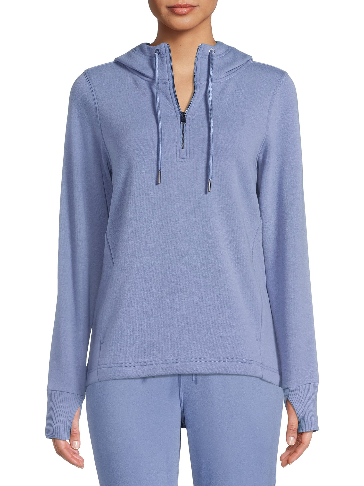 Avia Women's Mink Back Quarter Zip Hoodie With Thumbholes - Walmart.com | Walmart (US)