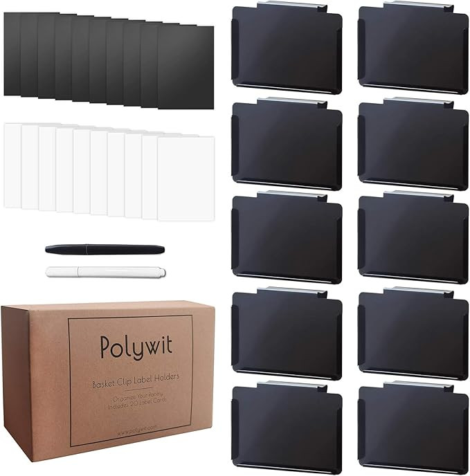 Pantry Basket Labels Clip on for Storage Bins, with 10 Label Cards, Kitchen Bin Chalkboard Label ... | Amazon (US)