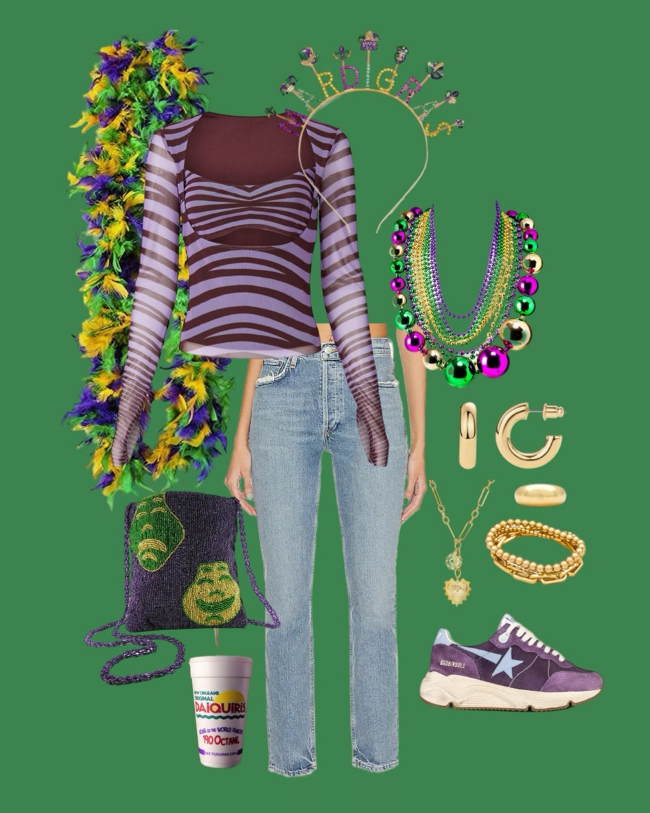 Happy Mardi Gras!!! 📿🎭🎺⚜️
So I did a thing… I booked a flight home this morning for MG 🤍
This is one of my outfits for while I’m home + a few things I’m looking forward to!!! (Daiquiris…)
Happy carnival season!!  Hope everyone will be celebrating accordingly!!! 

#LTKSeasonal #LTKstyletip