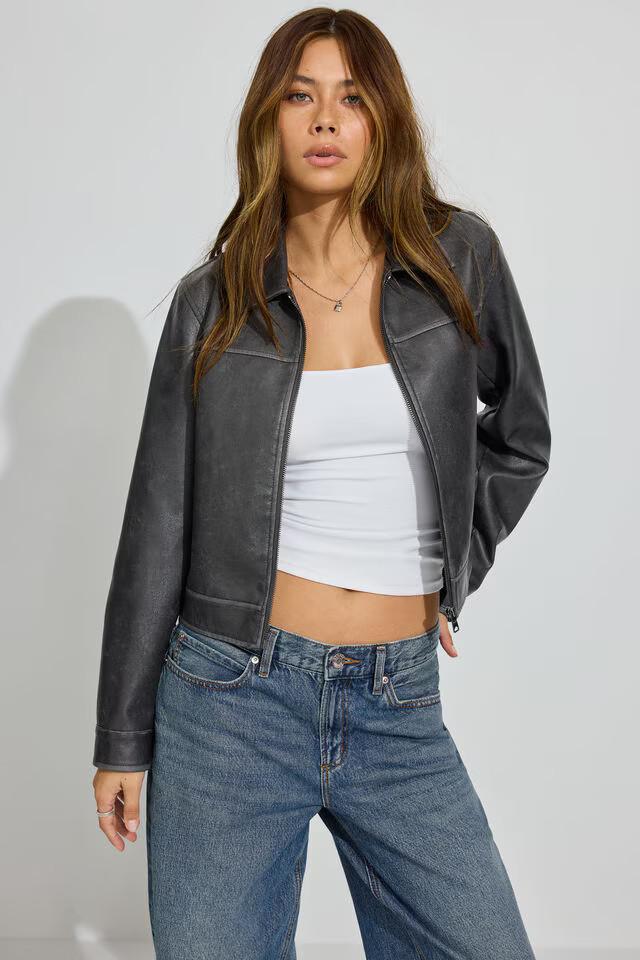Faux Leather Worker Jacket | Garage Clothing