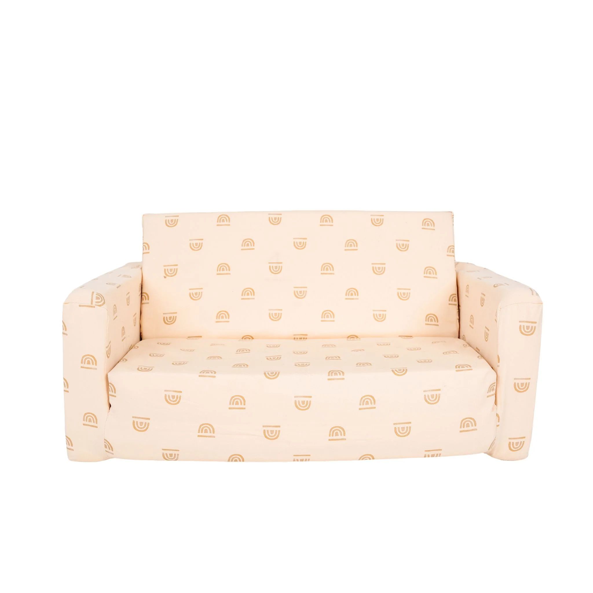 Rainbow Stamp in Cream Play Couch | Toki Mats