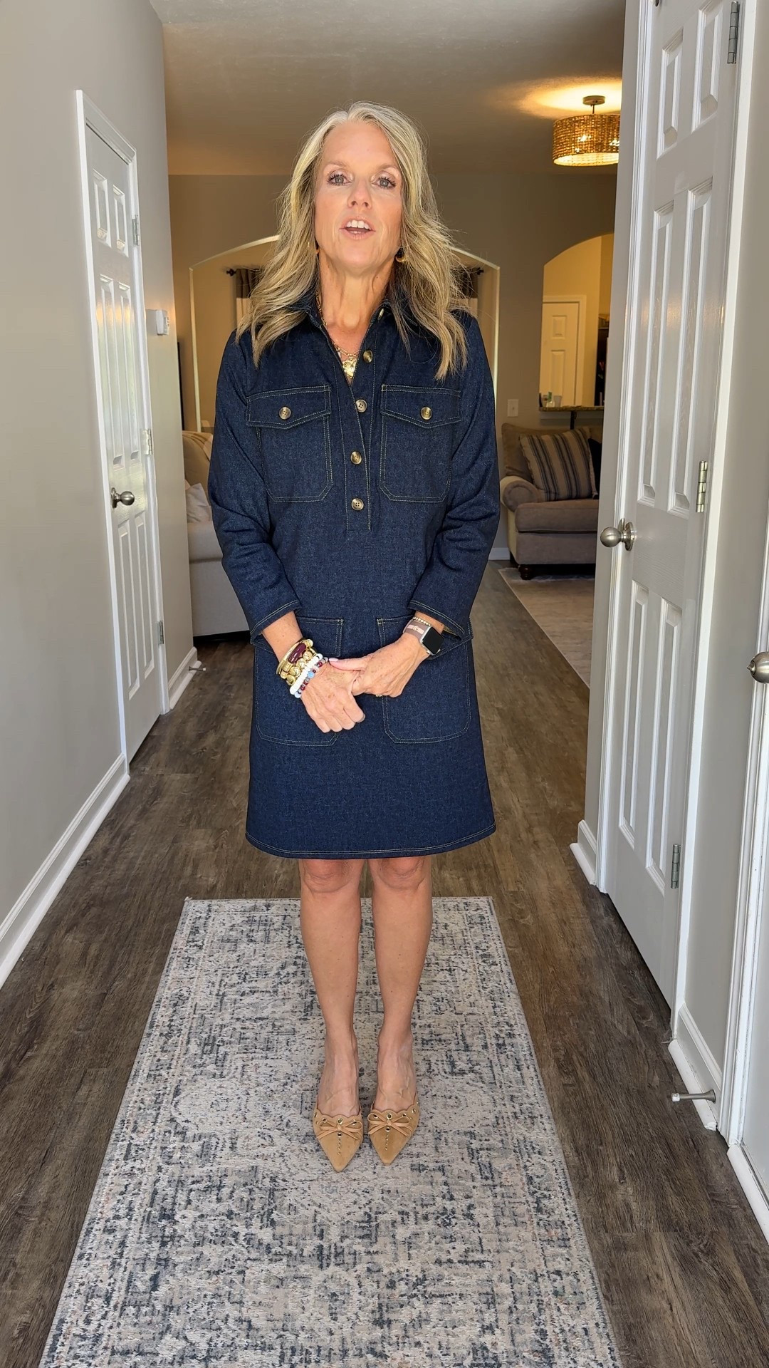 Jude Connally stretch denim, the look of denim, the feel of pure comfort. Wearing XS. Great workwear or business travel look. Fun for teachers, just wear sneakers. Use COAST20 on bracelets

#LTKWorkwear #LTKOver40 #LTKStyleTip