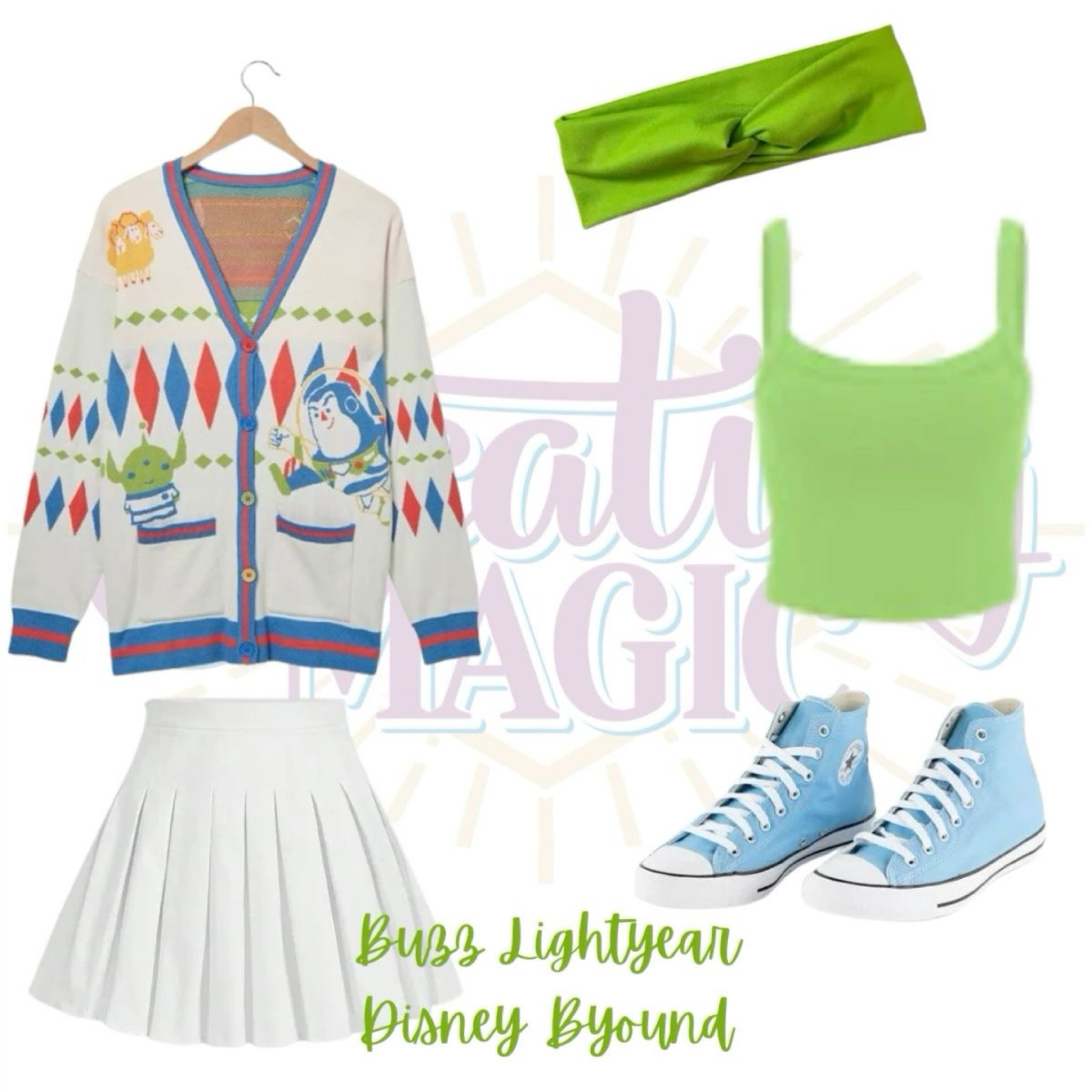 Toy Story Buzz Lightyear inspired look including items from Halara, Converse and Her Universee