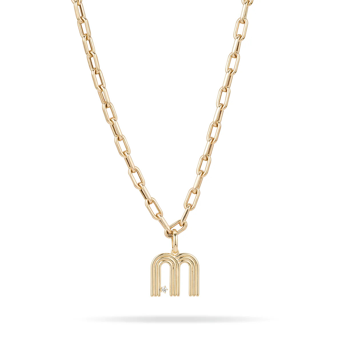 5.3mm Groovy Italian Chain Initial Necklace | Adina Reyter