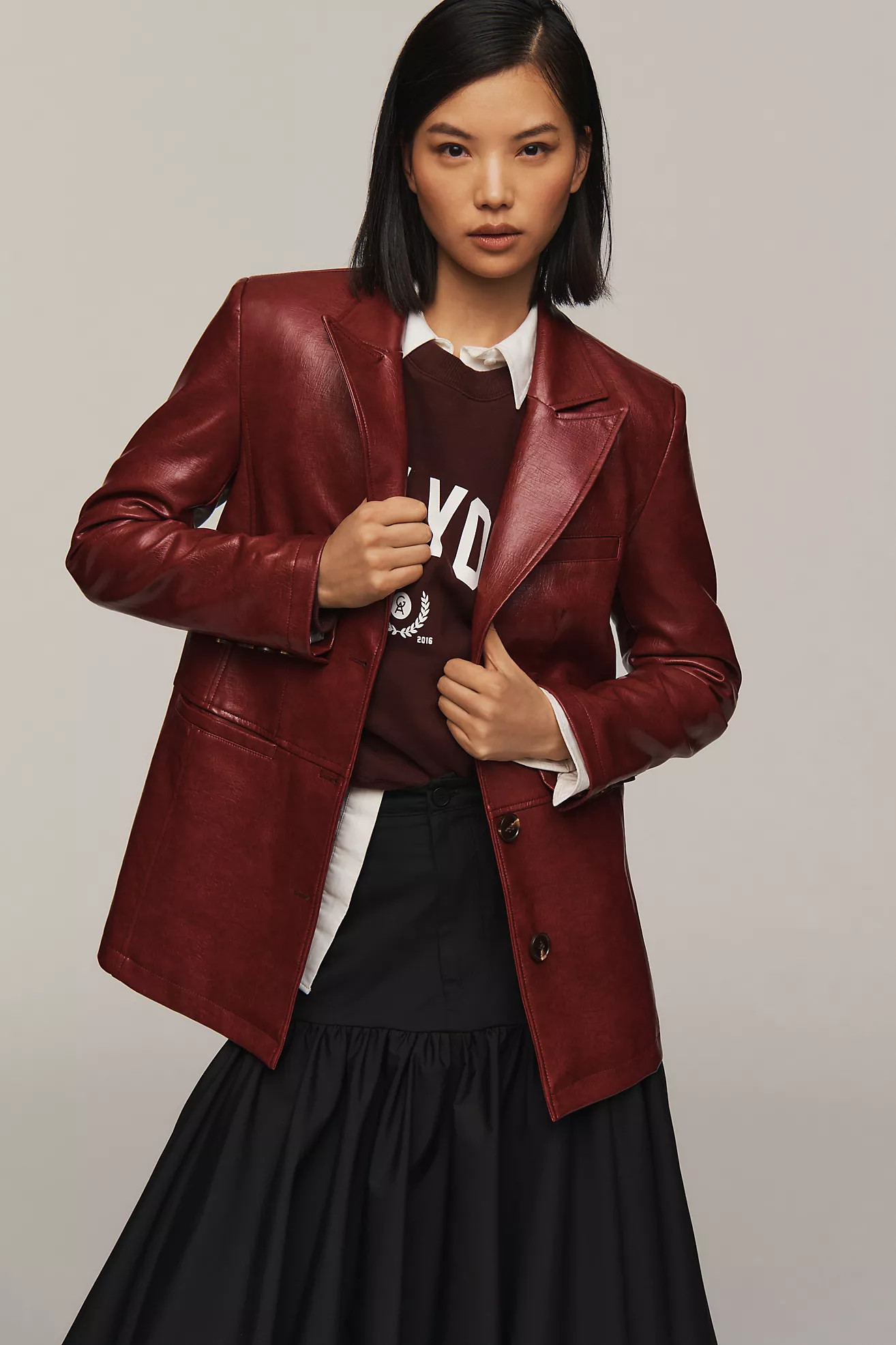 Maeve Faux Leather Jacket | Anthropologie (US)