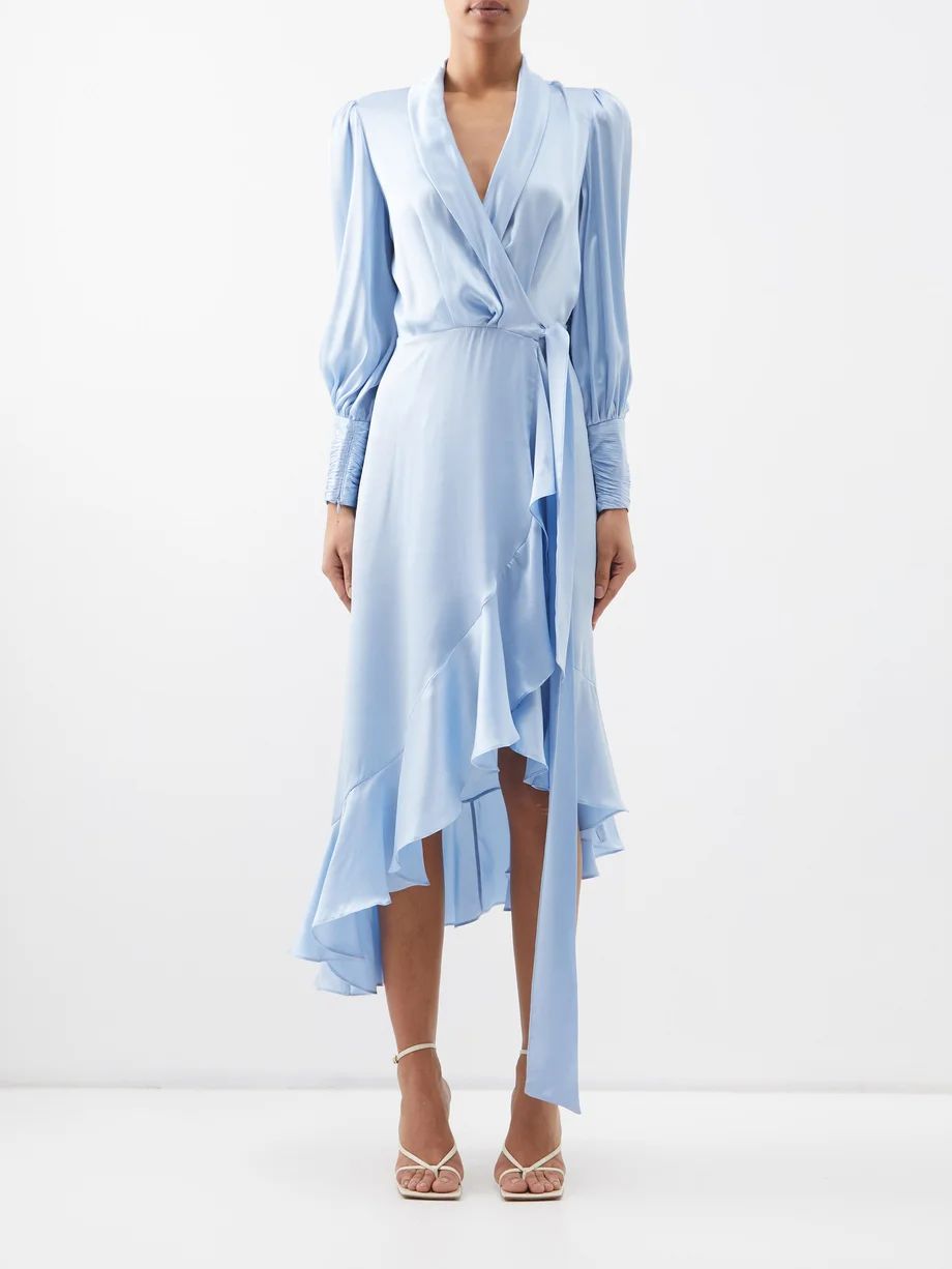 Wrap silk-satin midi dress | Matches (US)