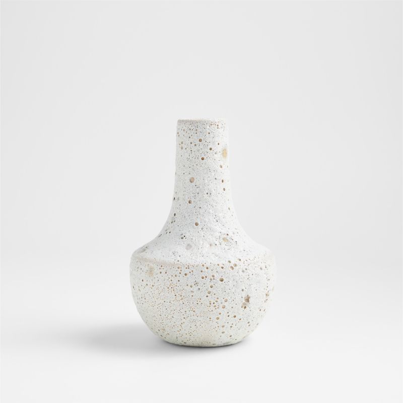 Ema Ceramic Small White Vase + Reviews | Crate & Barrel | Crate & Barrel