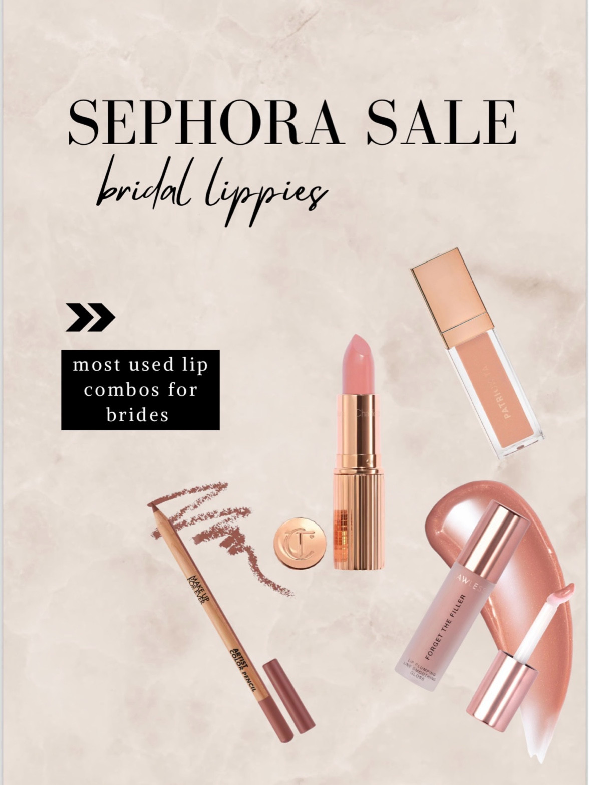 My bridal lip must haves these are my most used lip combos for my brides they’re all good pink/mauve/brown nudes!

#sephorasale #sephorasavingsevent

#LTKHoliday #LTKBeauty #LTKSaleAlert