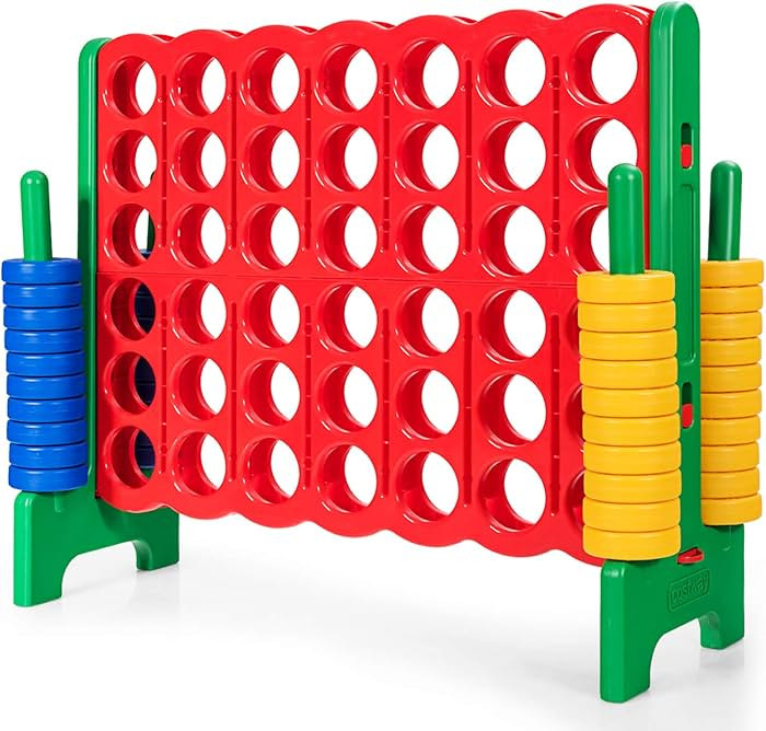 ARLIME Giant 4 in a Row Connect Game, 47'' Jumbo 4-to-Score Toy Set W/Quick-Release Lever, Build-... | Amazon (US)