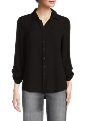 T Tahari Ruched Sleeve Shirt on SALE | Saks OFF 5TH | Saks Fifth Avenue OFF 5TH