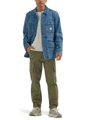 Lee Men's Workwear Loose Fit Chore Coat, Mid Wash | Amazon (US)