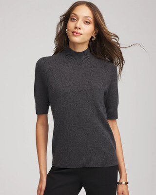 Women's Cashmere Elbow-Sleeve Sweater in Dark Grey | Chico's | Chico's