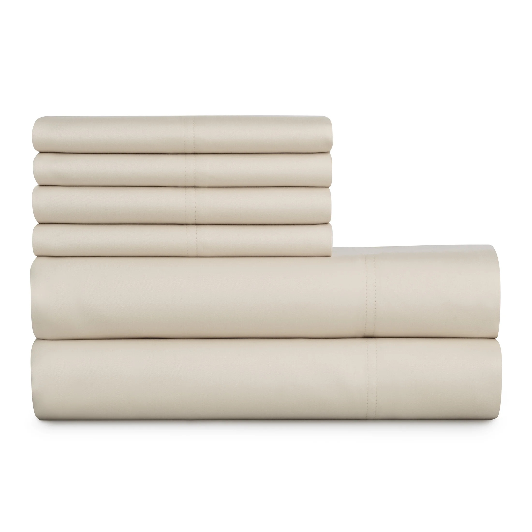 Hotel Style 1000 Thread Count Ivory Sugar Egyptian Cotton Luxury Bed Sheet Set, King | Walmart (US)